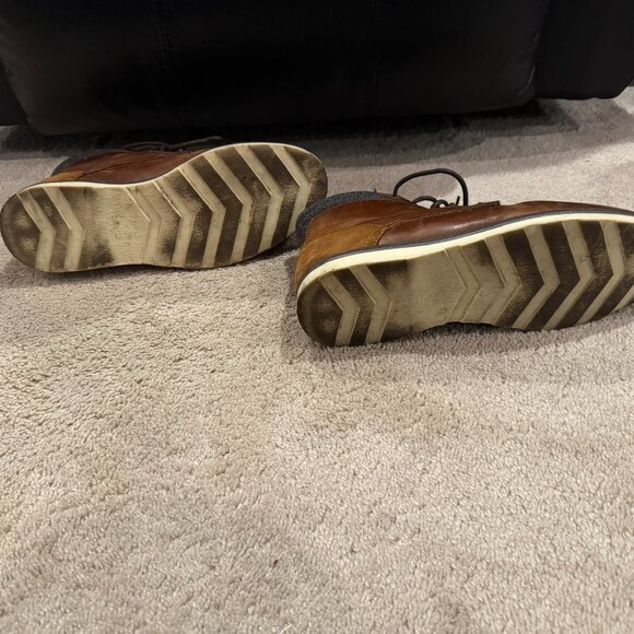 Crevo Chestnut Brown Dress Low Cut Lace Up Boots Leather Shoes Mens Size 9 - Picture 5 of 7